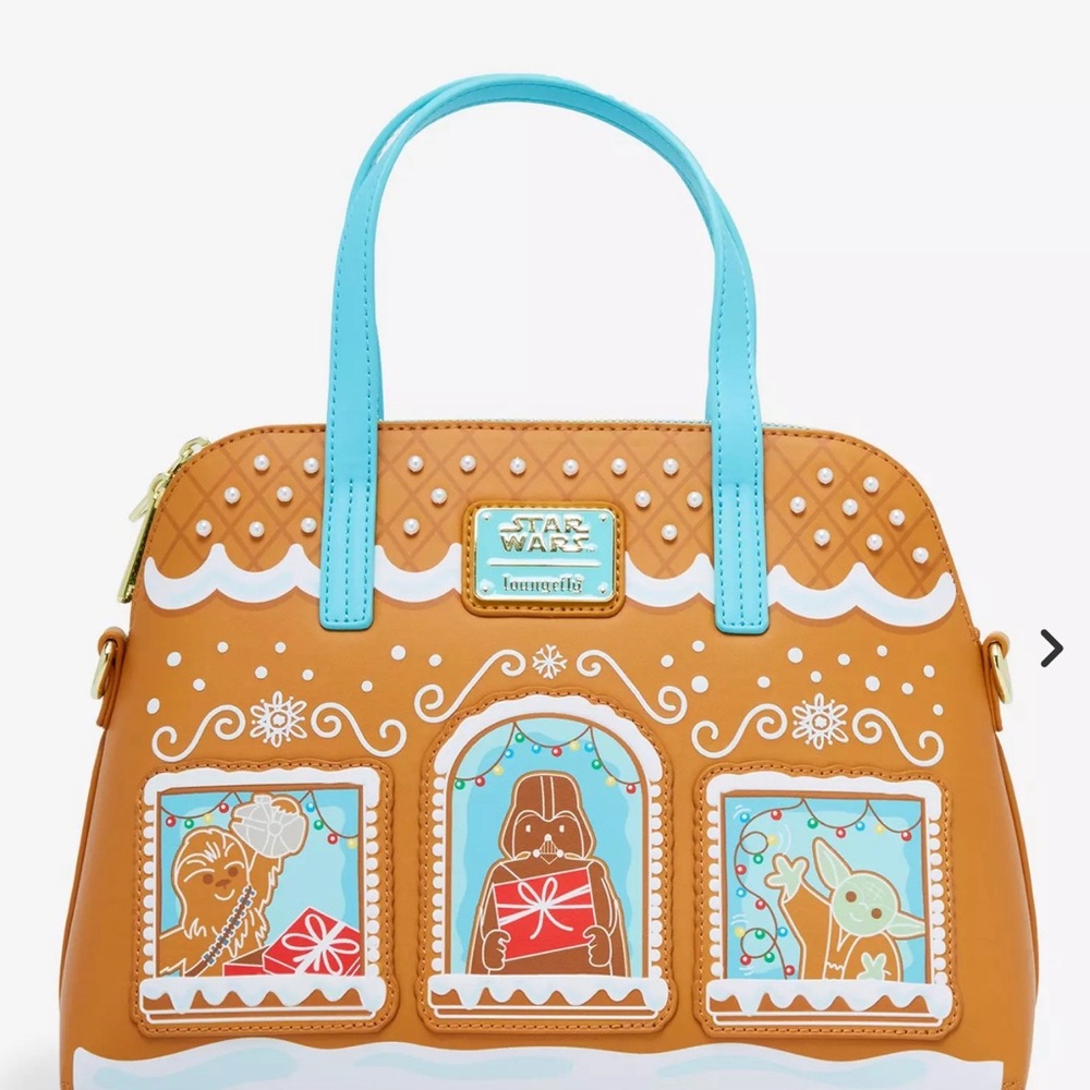 BRAND NEW RARE Loungefly Holiday Gingerbread Star Wars Satchel